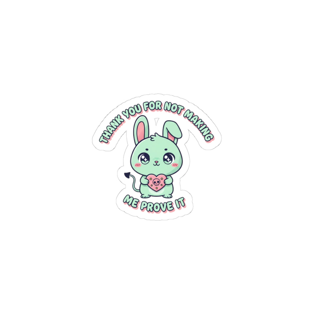 Cute Menacing Bunny Sticker | Soft Threat kawaii, pastel sarcastic