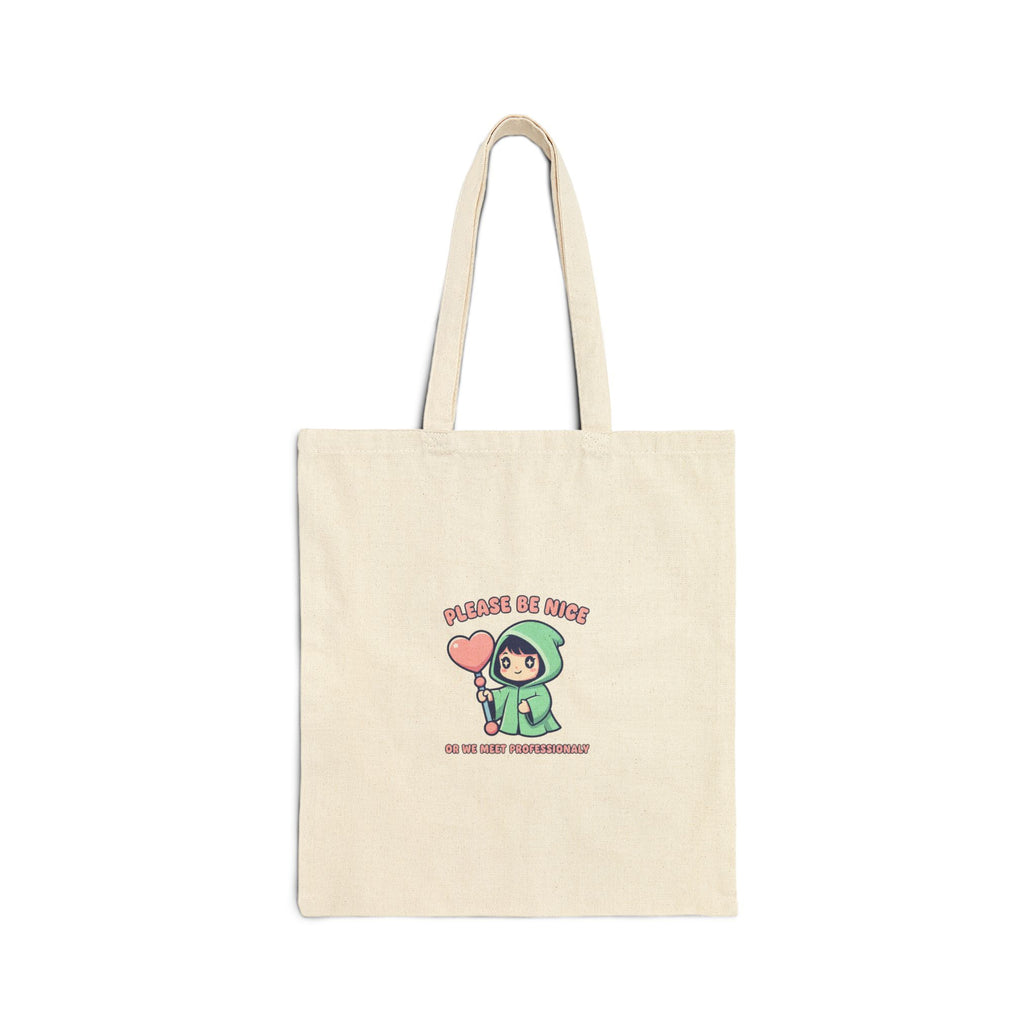 Kawaii Menace Heart Tote | soft threat cute menacing kawaii