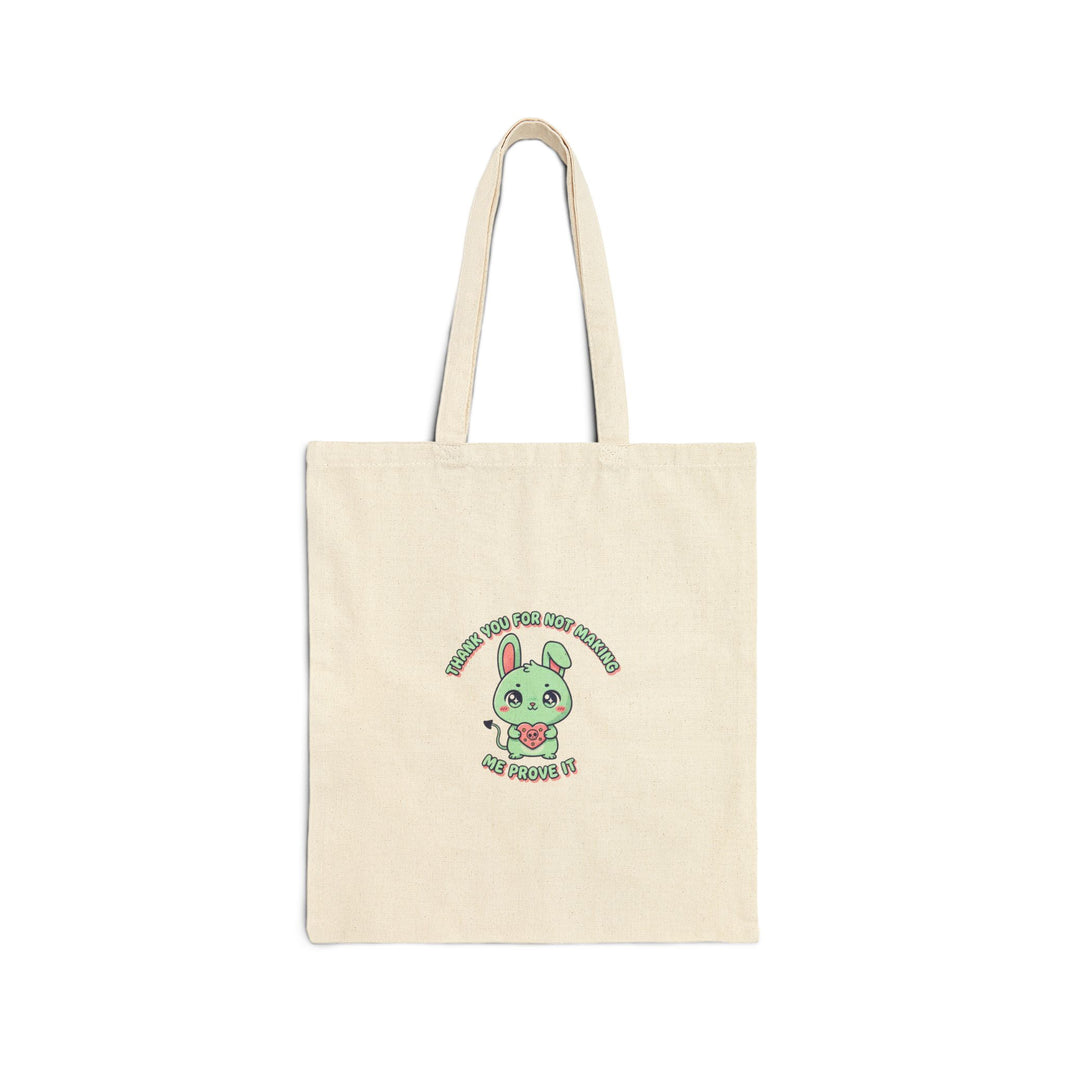 Cute Menacing Bunny Tote | Soft Threat kawaii grunge, pastel mint canvas