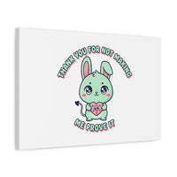 Cute Menacing Bunny Canvas | Soft Threat kawaii, pastel sarcastic art