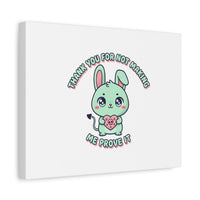 Cute Menacing Bunny Canvas | Soft Threat kawaii, pastel sarcastic art