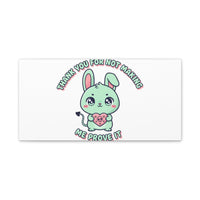 Cute Menacing Bunny Canvas | Soft Threat kawaii, pastel sarcastic art