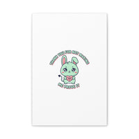 Cute Menacing Bunny Canvas | Soft Threat kawaii, pastel sarcastic art