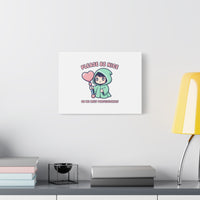 Please Be Nice Kawaii Threat Canvas | pastel cute menacing art