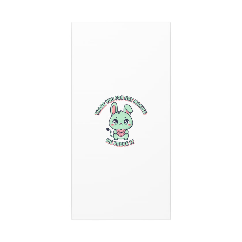Cute Menacing Bunny Canvas | Soft Threat kawaii, pastel sarcastic art
