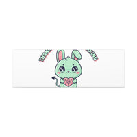 Cute Menacing Bunny Canvas | Soft Threat kawaii, pastel sarcastic art