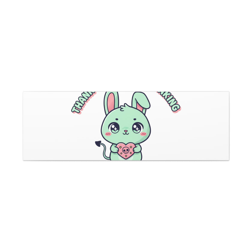 Cute Menacing Bunny Canvas | Soft Threat kawaii, pastel sarcastic art