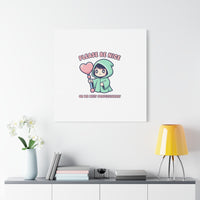 Please Be Nice Kawaii Threat Canvas | pastel cute menacing art