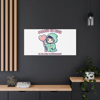 Please Be Nice Kawaii Threat Canvas | pastel cute menacing art