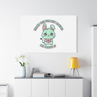 Cute Menacing Bunny Canvas | Soft Threat kawaii, pastel sarcastic art