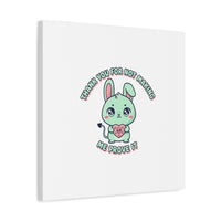 Cute Menacing Bunny Canvas | Soft Threat kawaii, pastel sarcastic art