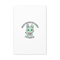 Cute Menacing Bunny Canvas | Soft Threat kawaii, pastel sarcastic art