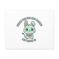 Cute Menacing Bunny Canvas | Soft Threat kawaii, pastel sarcastic art