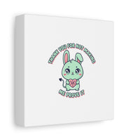 Cute Menacing Bunny Canvas | Soft Threat kawaii, pastel sarcastic art