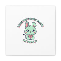 Cute Menacing Bunny Canvas | Soft Threat kawaii, pastel sarcastic art