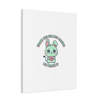 Cute Menacing Bunny Canvas | Soft Threat kawaii, pastel sarcastic art