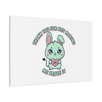 Cute Menacing Bunny Canvas | Soft Threat kawaii, pastel sarcastic art