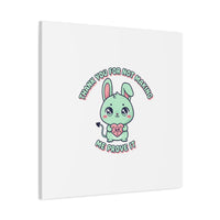 Cute Menacing Bunny Canvas | Soft Threat kawaii, pastel sarcastic art