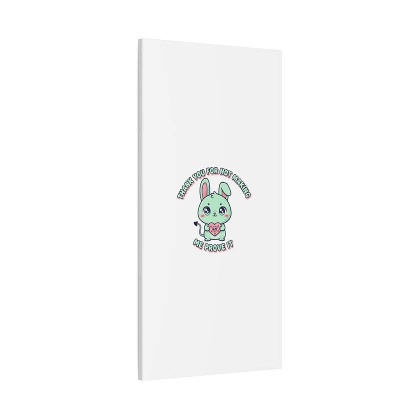 Cute Menacing Bunny Canvas | Soft Threat kawaii, pastel sarcastic art