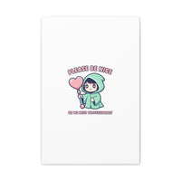Please Be Nice Kawaii Threat Canvas | pastel cute menacing art