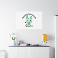 Cute Menacing Bunny Canvas | Soft Threat kawaii, pastel sarcastic art