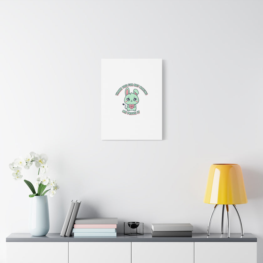 Cute Menacing Bunny Canvas | Soft Threat kawaii, pastel sarcastic art