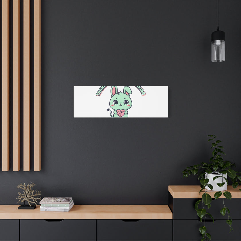 Cute Menacing Bunny Canvas | Soft Threat kawaii, pastel sarcastic art