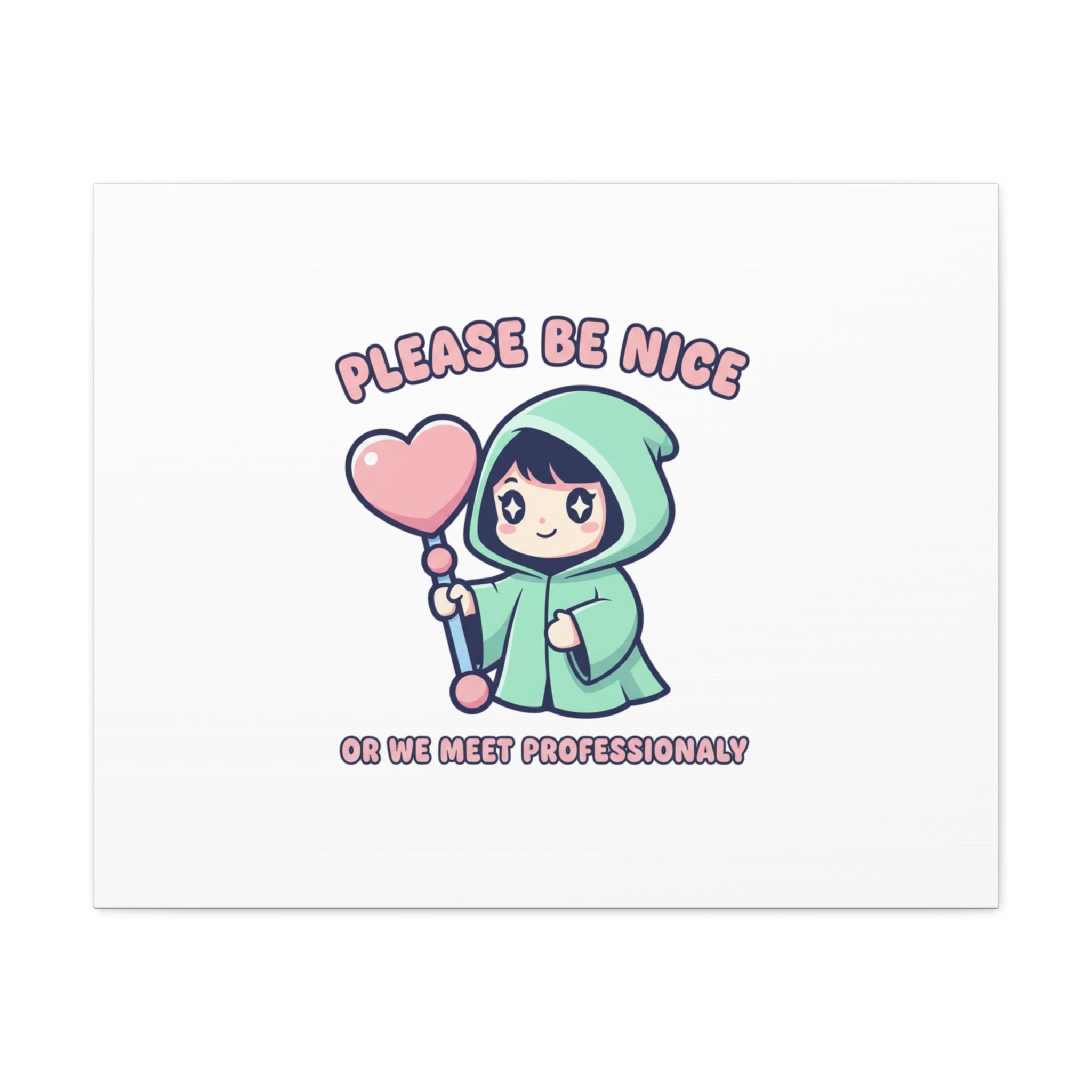 Please Be Nice Or We Meet Professionally Funny Quote Canvas