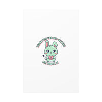 Cute Menacing Bunny Canvas | Soft Threat kawaii, pastel sarcastic art