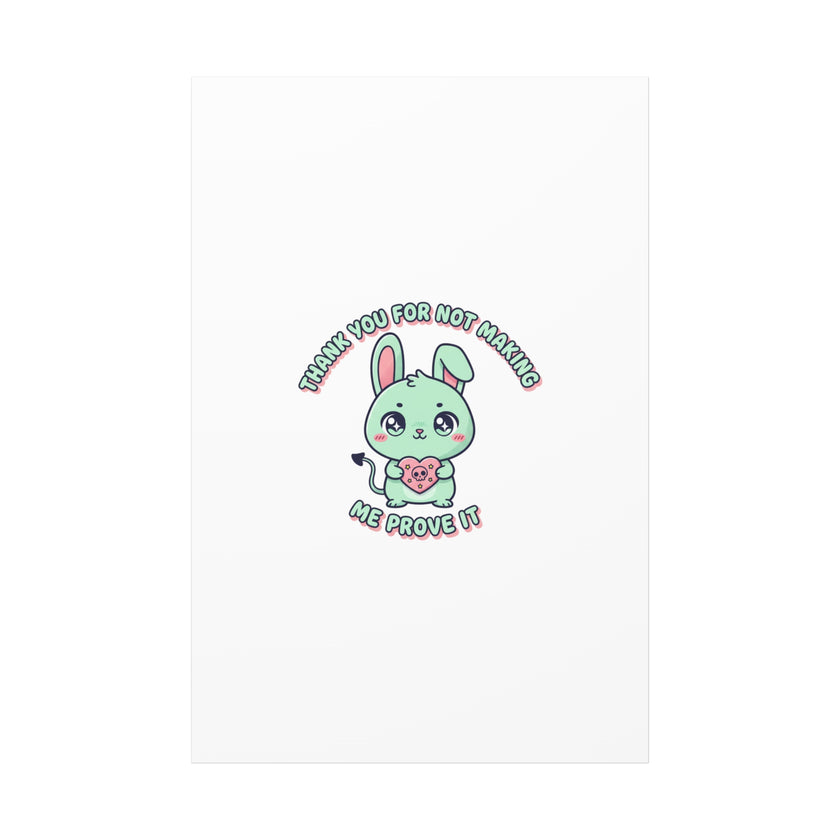 Cute Menacing Bunny Canvas | Soft Threat kawaii, pastel sarcastic art