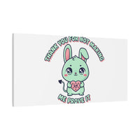 Cute Menacing Bunny Canvas | Soft Threat kawaii, pastel sarcastic art