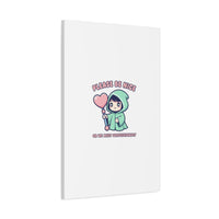 Please Be Nice Kawaii Threat Canvas | pastel cute menacing art