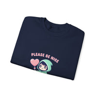 Please Be Nice kawaii threat Sweatshirt | Soft Threat pastel cute menacing
