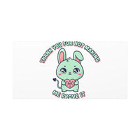 Cute Menacing Bunny Canvas | Soft Threat kawaii, pastel sarcastic art