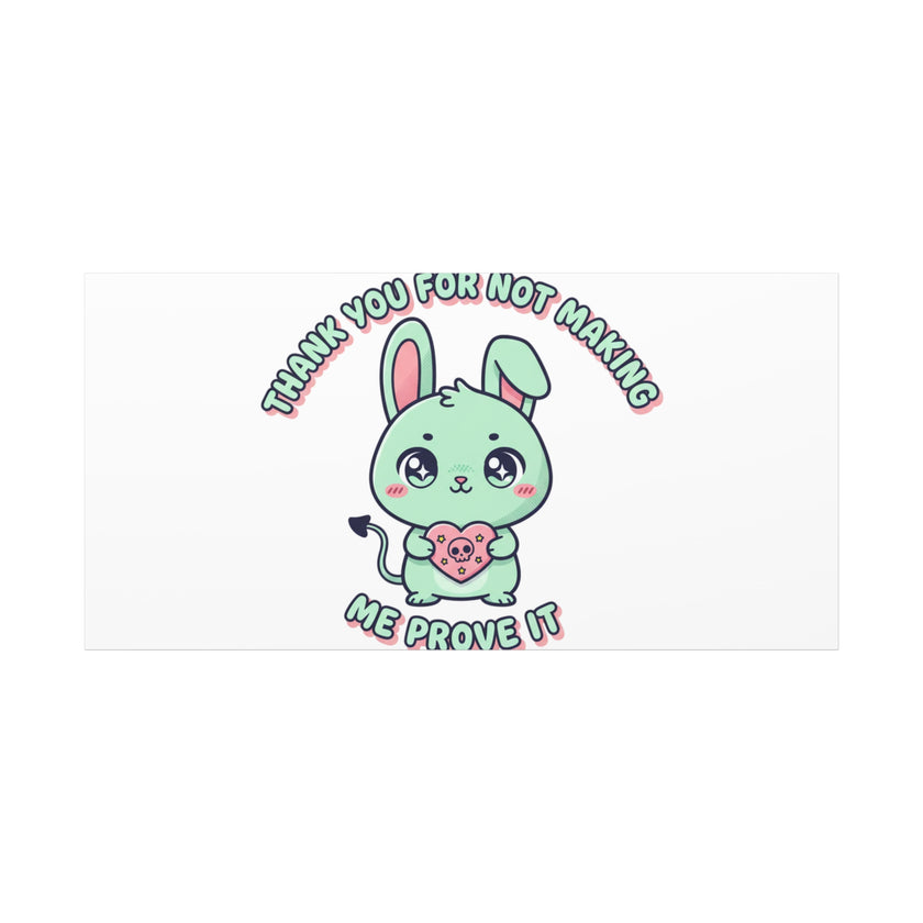 Cute Menacing Bunny Canvas | Soft Threat kawaii, pastel sarcastic art