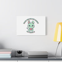 Cute Menacing Bunny Canvas | Soft Threat kawaii, pastel sarcastic art