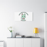 Cute Menacing Bunny Canvas | Soft Threat kawaii, pastel sarcastic art