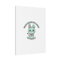 Cute Menacing Bunny Canvas | Soft Threat kawaii, pastel sarcastic art