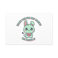 Cute Menacing Bunny Canvas | Soft Threat kawaii, pastel sarcastic art