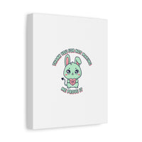 Cute Menacing Bunny Canvas | Soft Threat kawaii, pastel sarcastic art