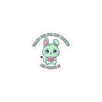 Cute Menacing Bunny Sticker | Soft Threat kawaii, pastel sarcastic