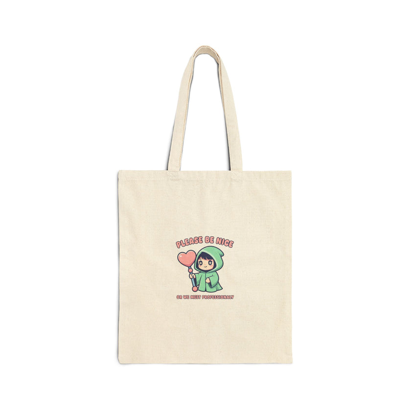 Kawaii Menace Heart Tote | soft threat cute menacing kawaii