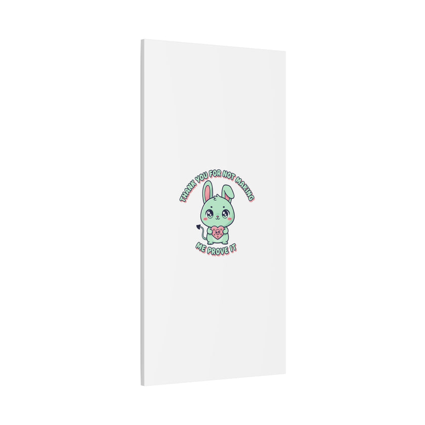 Cute Menacing Bunny Canvas | Soft Threat kawaii, pastel sarcastic art