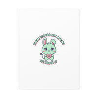Cute Menacing Bunny Canvas | Soft Threat kawaii, pastel sarcastic art