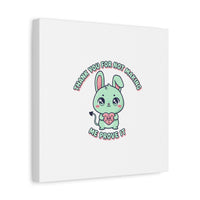 Cute Menacing Bunny Canvas | Soft Threat kawaii, pastel sarcastic art