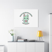 Cute Menacing Bunny Canvas | Soft Threat kawaii, pastel sarcastic art
