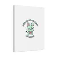 Cute Menacing Bunny Canvas | Soft Threat kawaii, pastel sarcastic art