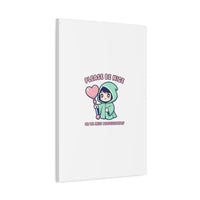 Please Be Nice Kawaii Threat Canvas | pastel cute menacing art