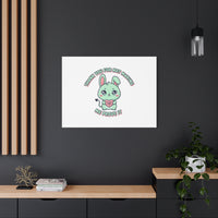 Cute Menacing Bunny Canvas | Soft Threat kawaii, pastel sarcastic art