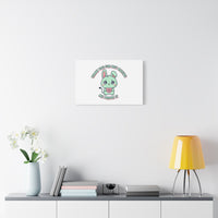 Cute Menacing Bunny Canvas | Soft Threat kawaii, pastel sarcastic art